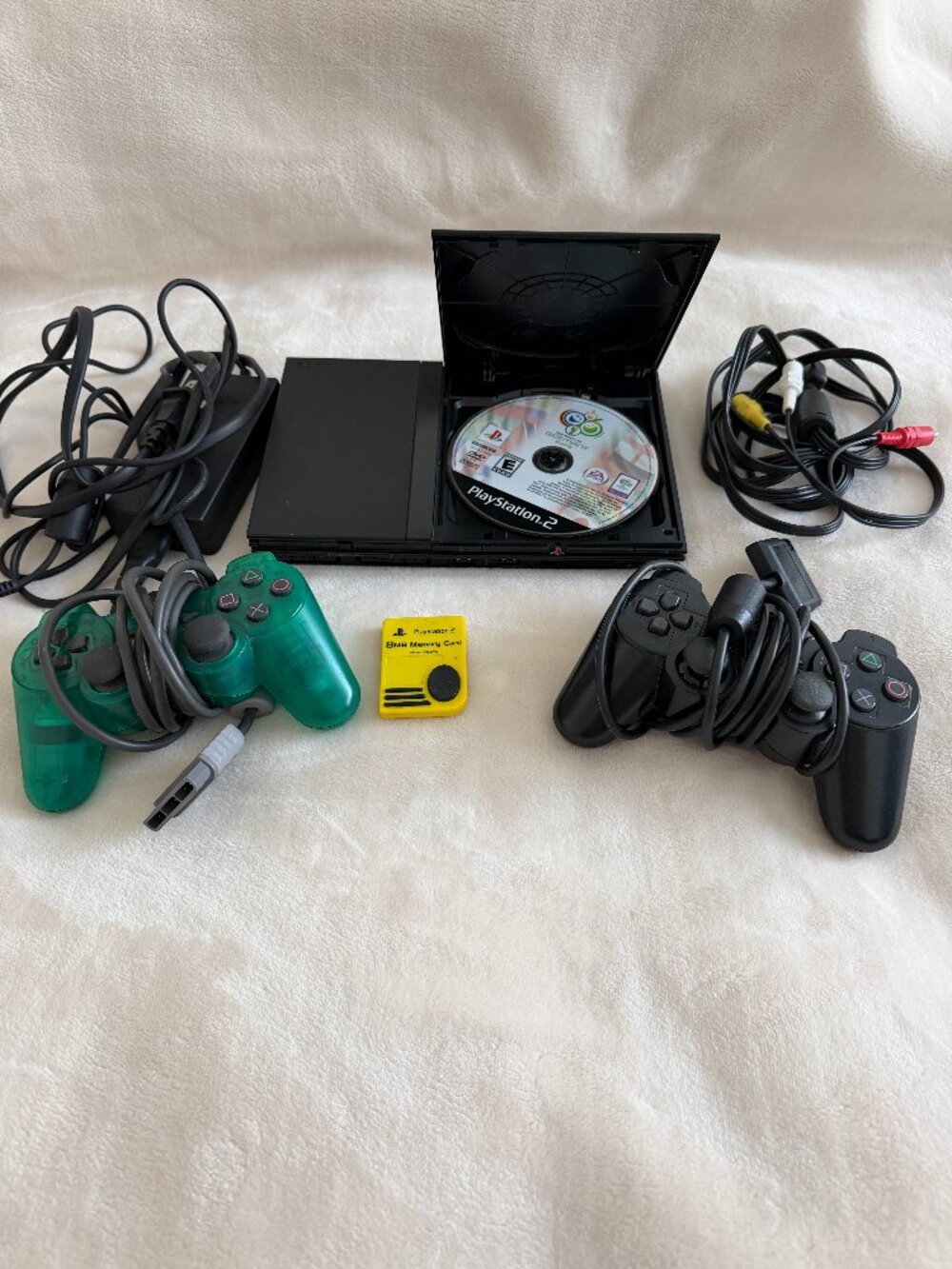 Sony PlayStation 2 PS2 Slim SCPH-75001 Console Bundle 2 Controllers FOR REPAIR
